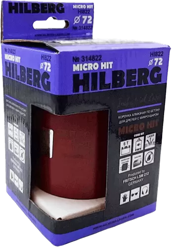 Коронка алмазная по армированному бетону SDS-Plus 72 мм Hilberg Laser Micro Hit HI822 - интернет-магазин «Стронг Инструмент» город Самара