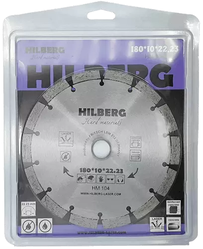 Алмазный диск по железобетону 180*22.23*10*2.4мм Hard Materials Laser Hilberg HM104 - интернет-магазин «Стронг Инструмент» город Самара