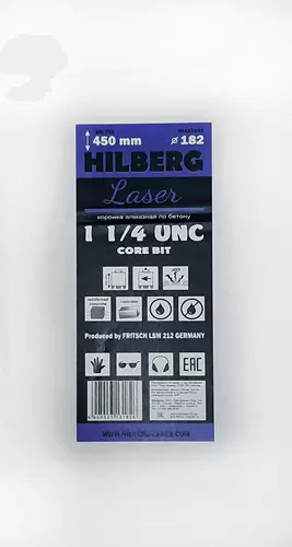Алмазная буровая коронка 182*450 мм 1 1/4" UNC Hilberg Laser HD722 - интернет-магазин «Стронг Инструмент» город Самара