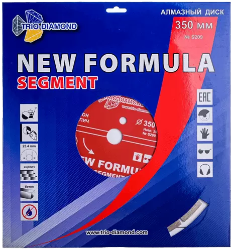 Алмазный диск по бетону 350*25.4*10*3.2мм New Formula Segment Trio-Diamond S209 - интернет-магазин «Стронг Инструмент» город Самара