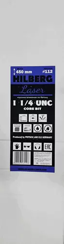 Алмазная буровая коронка 112*450 мм 1 1/4" UNC Hilberg Laser HD714 - интернет-магазин «Стронг Инструмент» город Самара