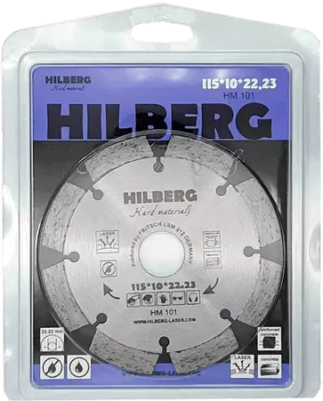 Алмазный диск по железобетону 115*22.23*10*2.0мм Hard Materials Laser Hilberg HM101 - интернет-магазин «Стронг Инструмент» город Самара