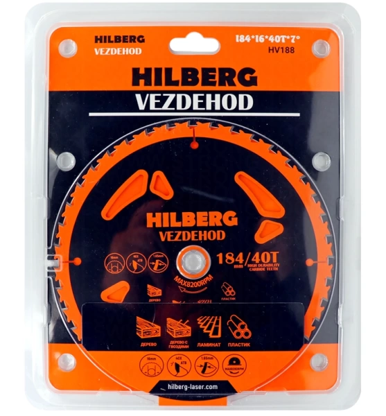 Универсальный пильный диск 184*16*40Т Vezdehod Hilberg HV188 - интернет-магазин «Стронг Инструмент» город Самара