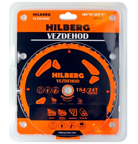 Универсальный пильный диск 184*16*24Т Vezdehod Hilberg HV187 - интернет-магазин «Стронг Инструмент» город Самара