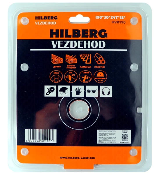 Универсальный пильный диск 190*30*24Т (reverse) Vezdehod Hilberg HVR190 - интернет-магазин «Стронг Инструмент» город Самара