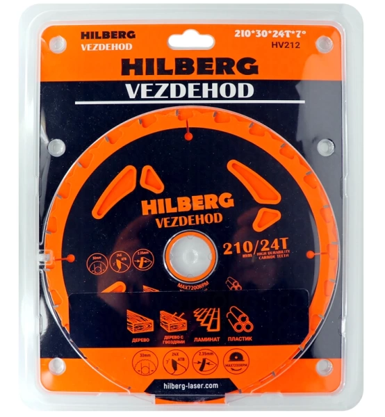 Универсальный пильный диск 210*30*24Т Vezdehod Hilberg HV212 - интернет-магазин «Стронг Инструмент» город Самара
